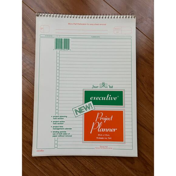 Stuart Hall Executive Wirebound Notebook 70 Sheets #7541 Project Planner - Picture 1 of 6